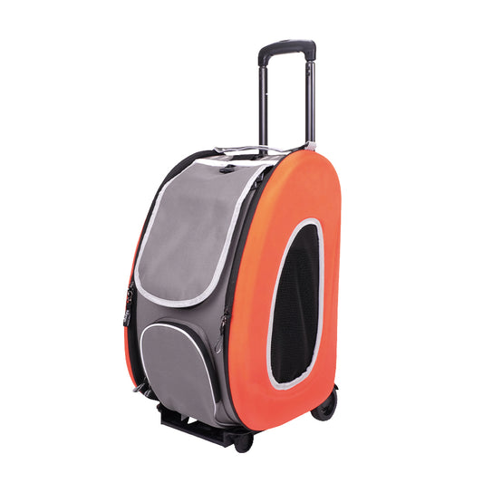 Ibiyaya Convertible Pet Carrier with Wheels - Tangerine