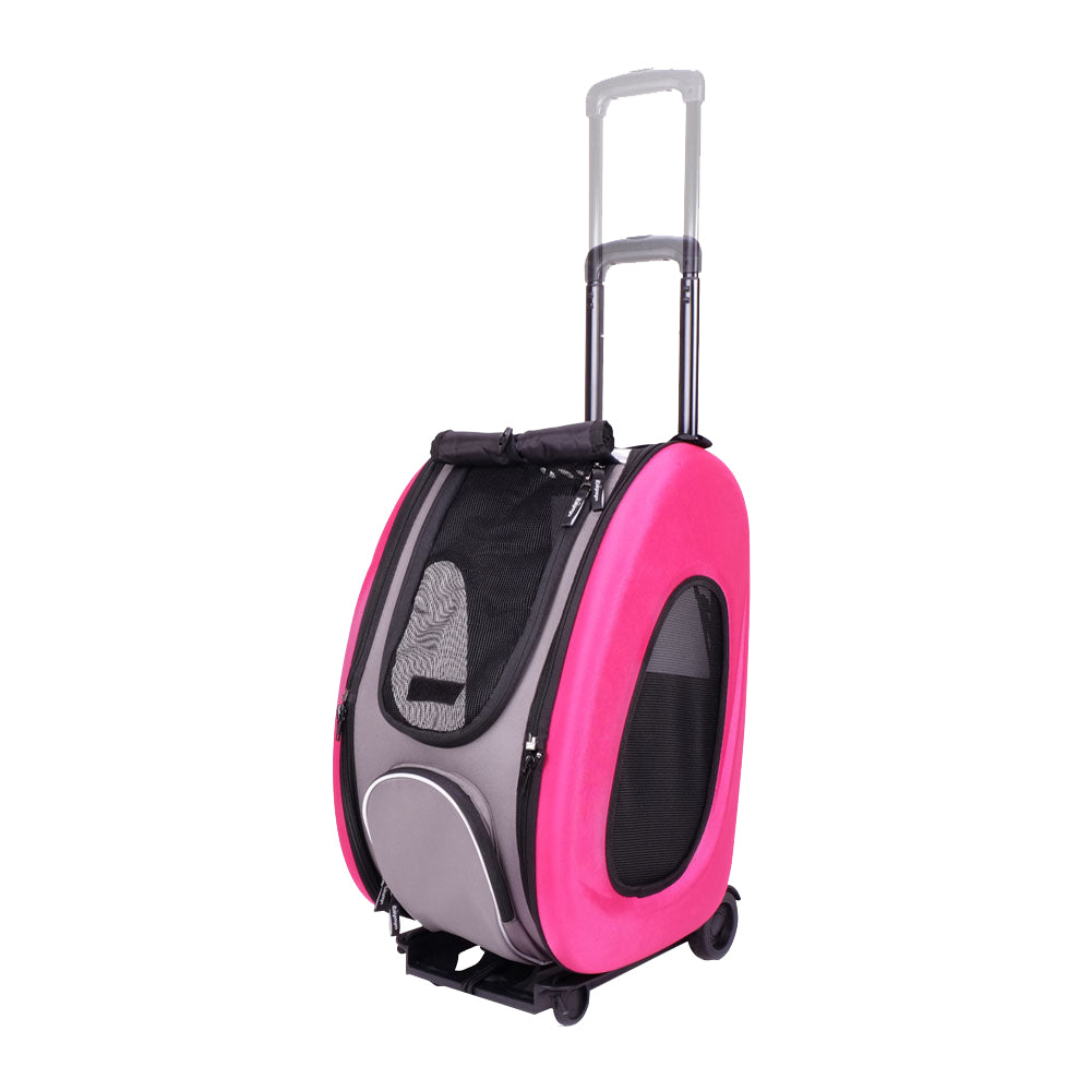 Ibiyaya Convertible Pet Carrier with Wheels - Hot Pink