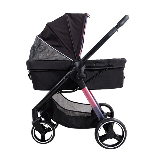 Ibiyaya Retro Luxe Folding Pet Stroller up to 30kg - Prism Black