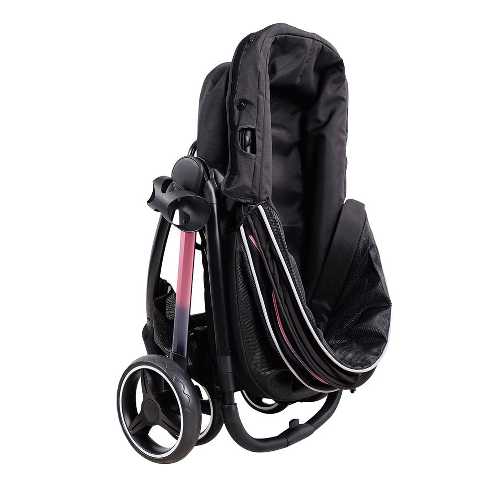 Ibiyaya Retro Luxe Folding Pet Stroller up to 30kg - Prism Black