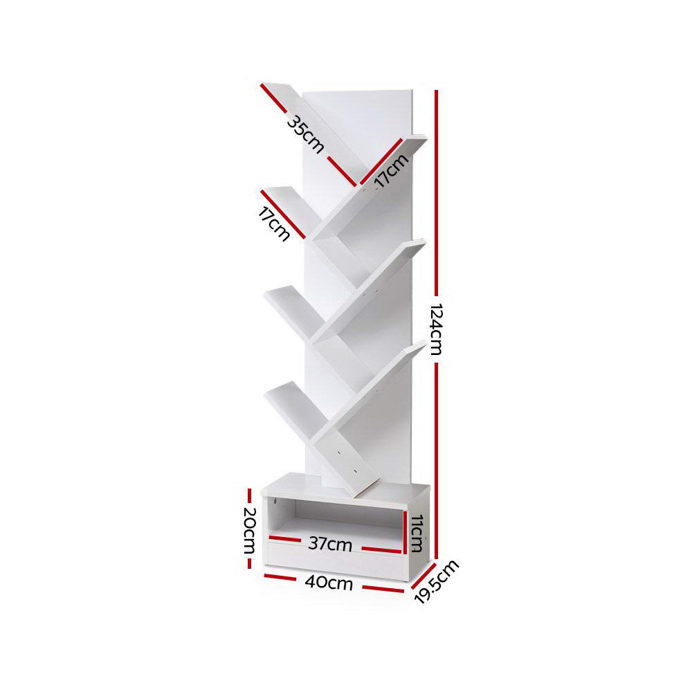 Asteron Tree Bookshelf 7 Tiers - ECHO White