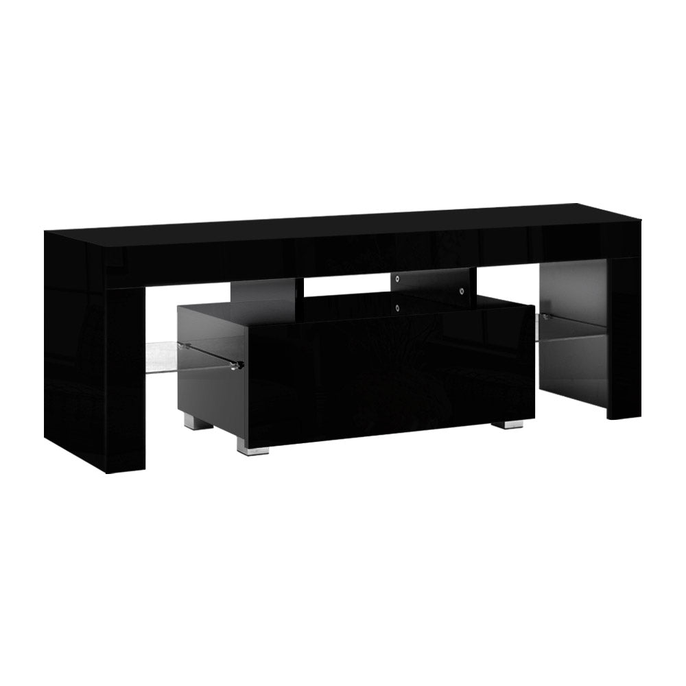 Black Elo Entertainment Unit TV Cabinet LED 130cm