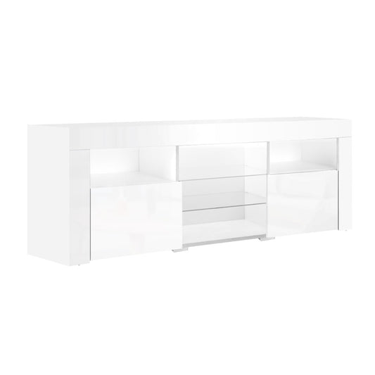 White Bobi Entertainment Unit TV Cabinet LED 160cm