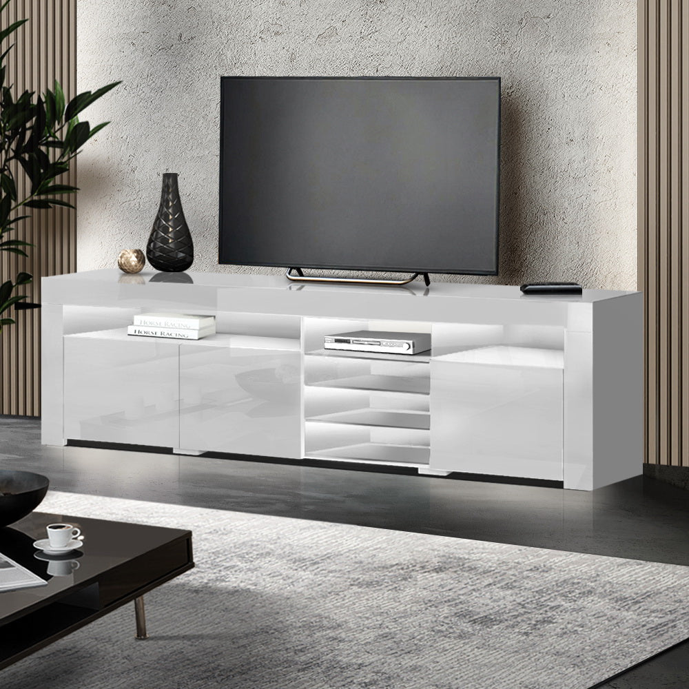 White Bobi Entertainment Unit TV Cabinet LED 180cm