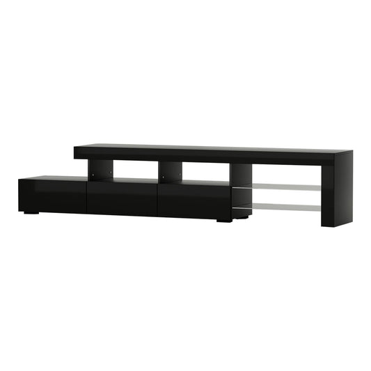 Black Caya Entertainment Unit TV Cabinet LED 215cm