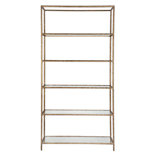 Heston Shelving Unit - Brass