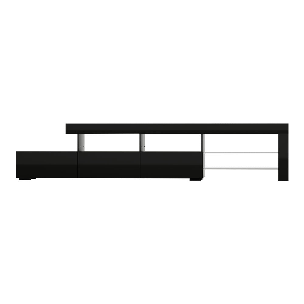 Black Caya Entertainment Unit TV Cabinet LED 215cm