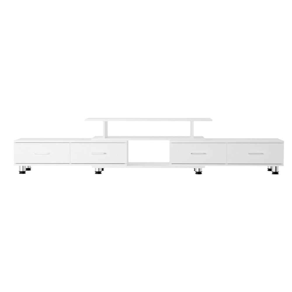 Kylie White TV Cabinet Entertainment Unit Stand Wooden 160CM To 220CM