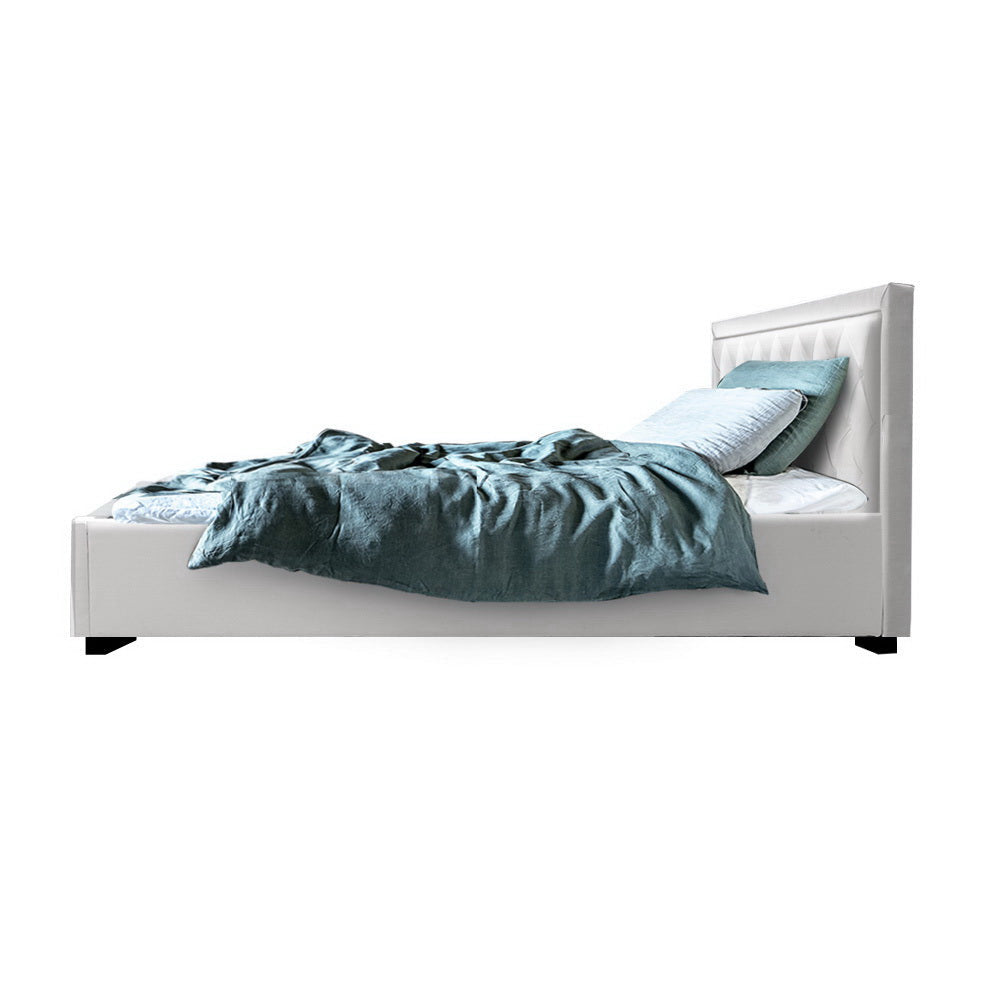 Delilah White Bed Frame King Single Size With Storage