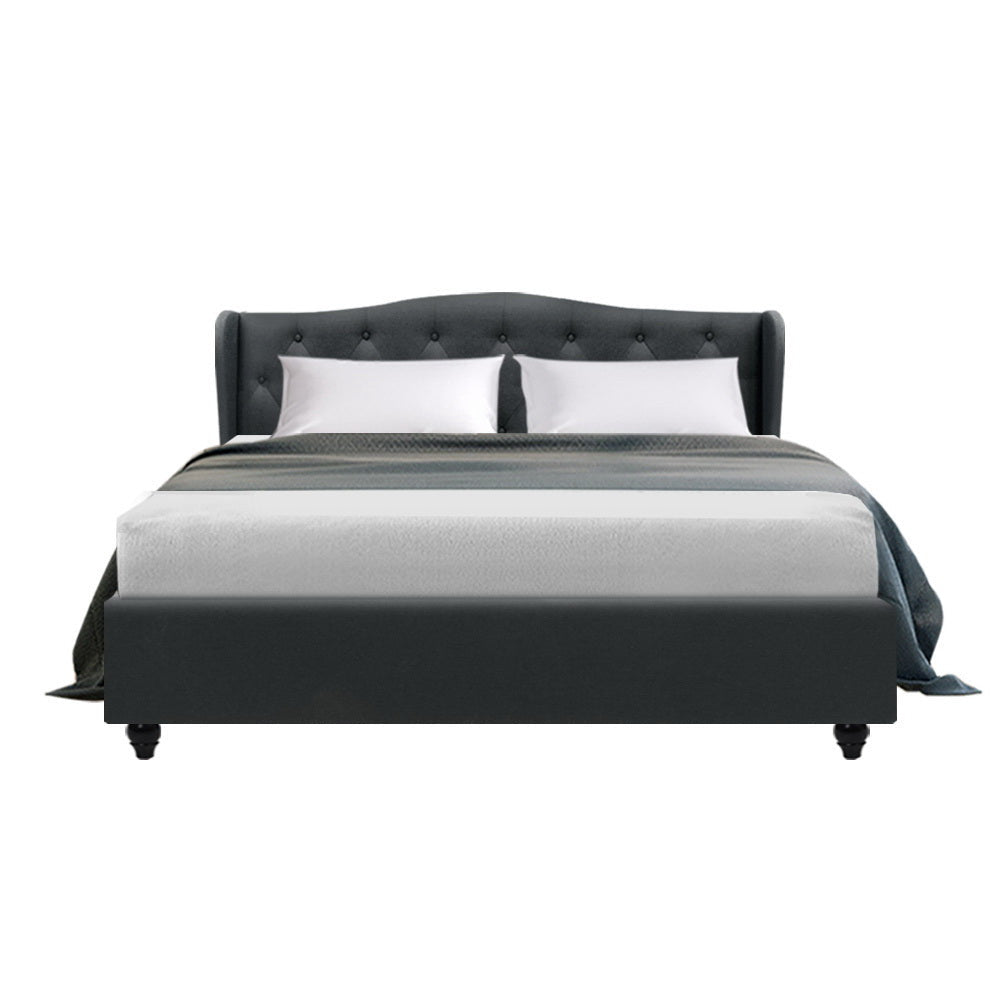 Sybil Bed Frame Queen Size Charcoal