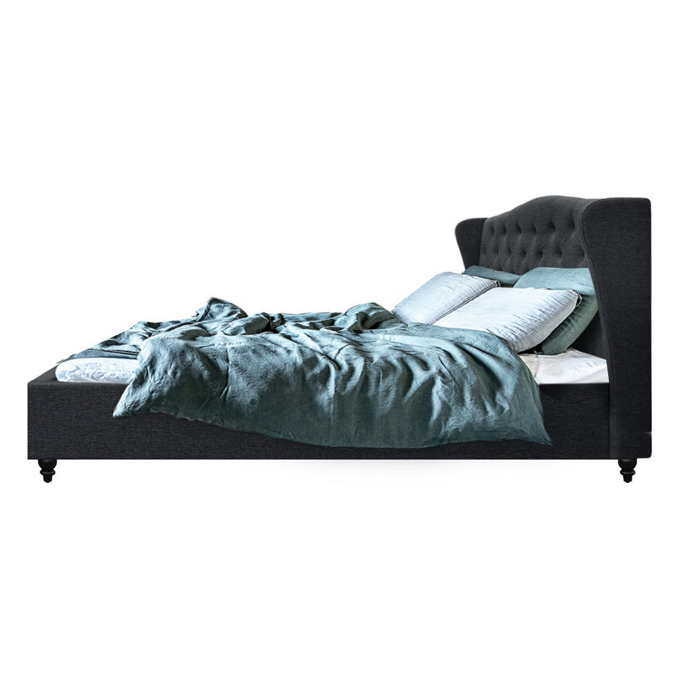 Sybil Bed Frame Queen Size Charcoal