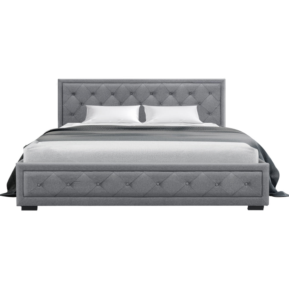 Terry Grey Bed Frame King Size with Storage