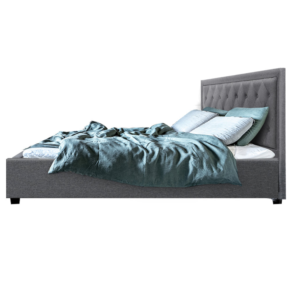 Terry Grey Bed Frame King Size with Storage