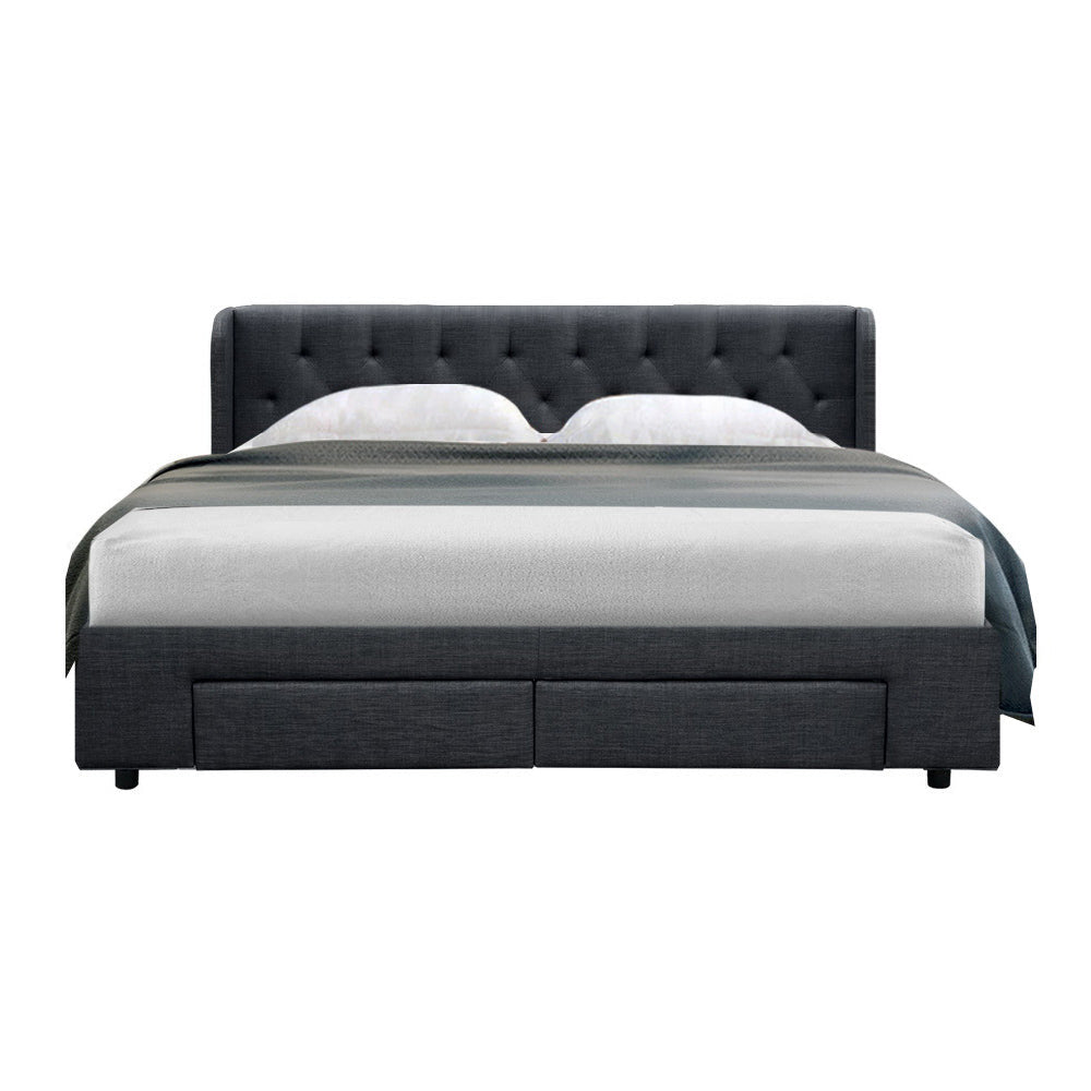 Dolly Charcoal Bed Frame King Size with With Storage