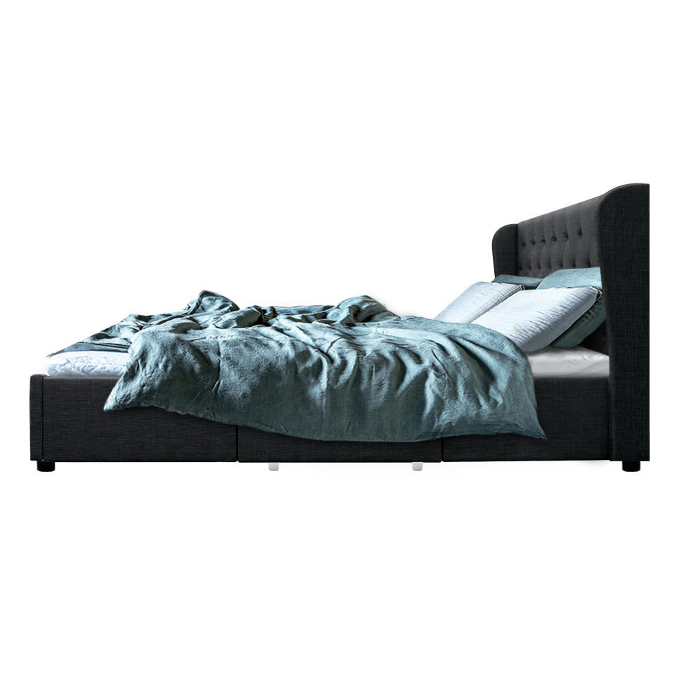 Dolly Charcoal Bed Frame King Size with With Storage