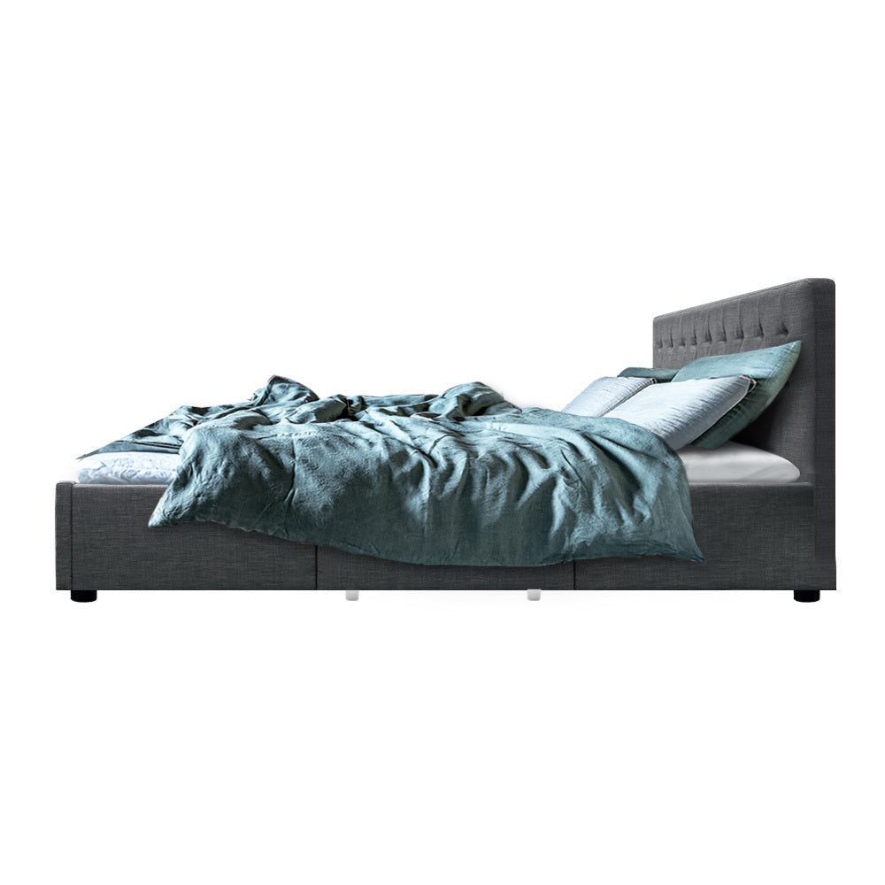 Mario Grey Bed Frame King Size with Storage