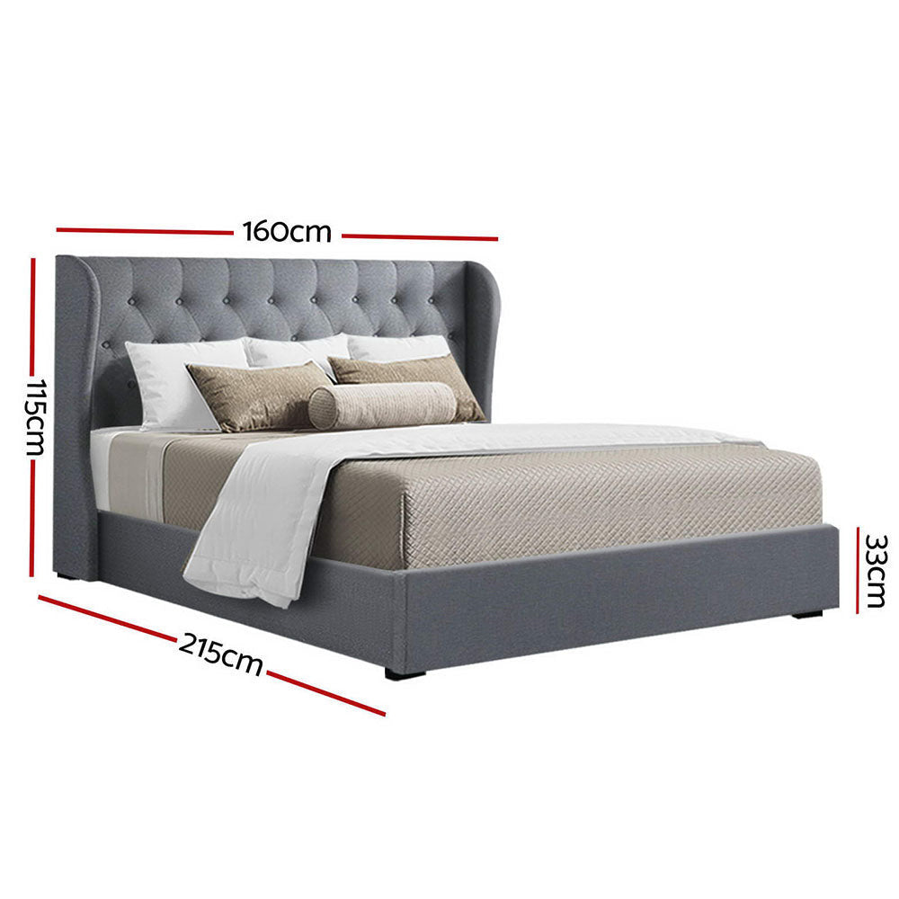 Arden Grey Bed Frame Queen Size With Storage