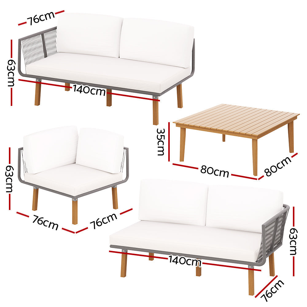 Lacrina 4pcs Outdoor Lounge Setting