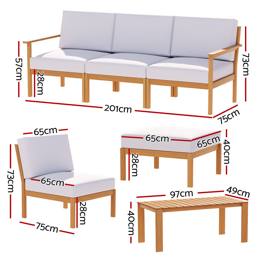 Mary Jane Outdoor Wooden Sofa Set