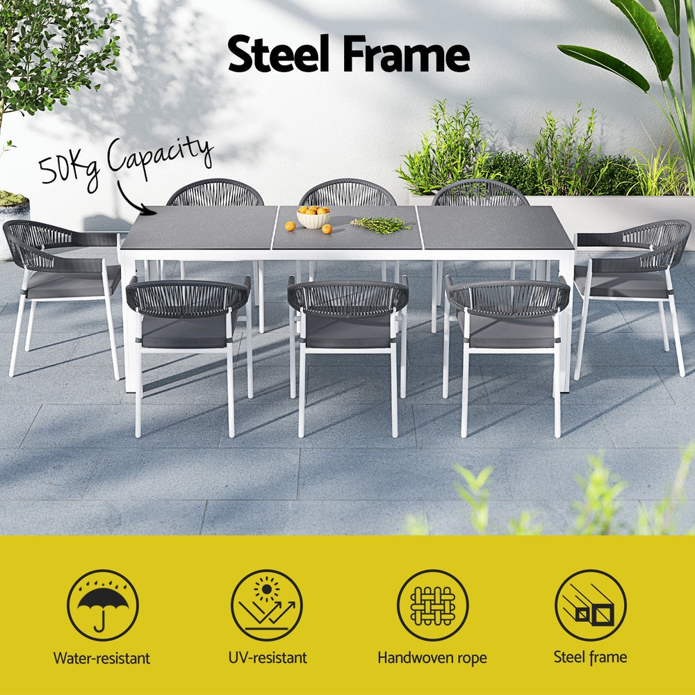 Maurice White 9 Piece Outdoor Dining Set