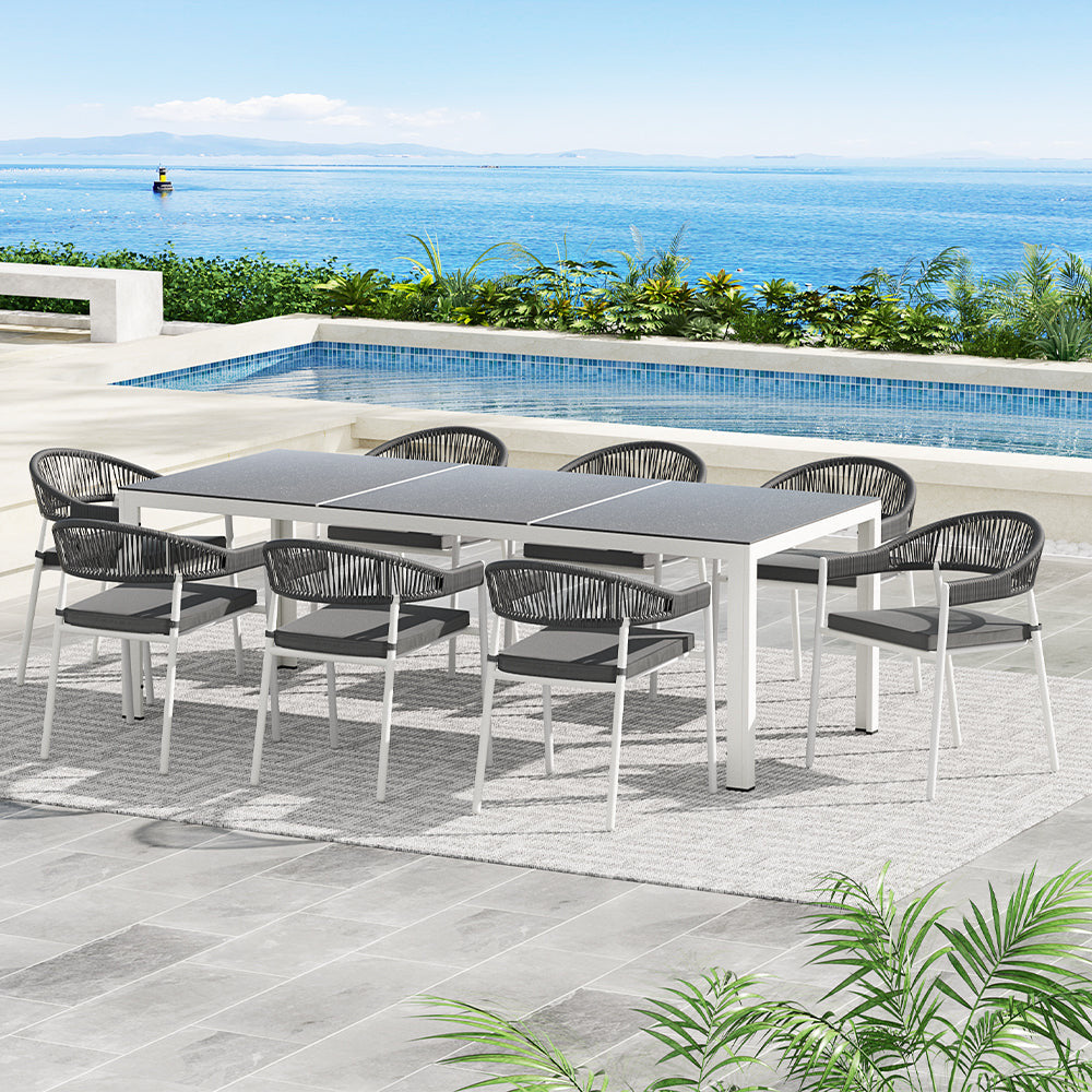 Maurice White 9 Piece Outdoor Dining Set