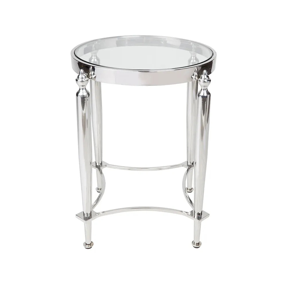 Jak Glass Side Table - Nickel