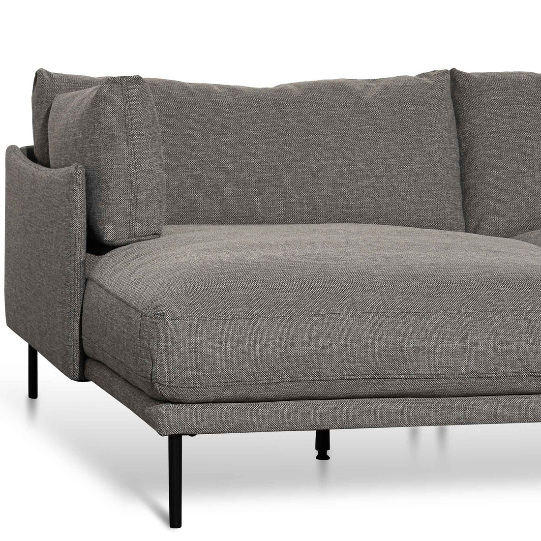 Darcy 4 Seater Left Chaise Fabric Sofa - Graphite Grey