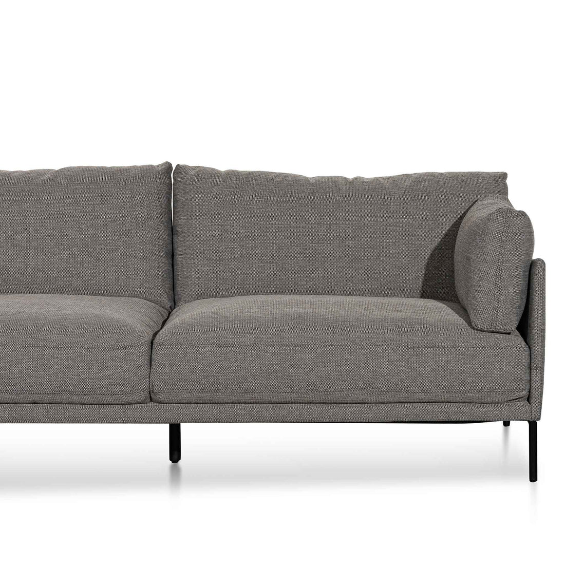 Darcy 4 Seater Left Chaise Fabric Sofa - Graphite Grey