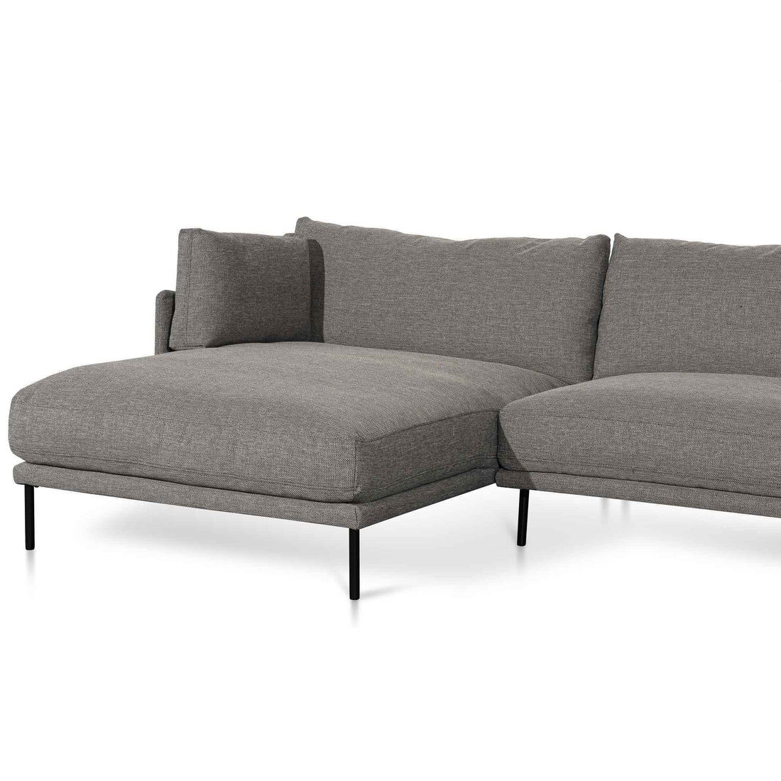 Darcy 4 Seater Left Chaise Fabric Sofa - Graphite Grey