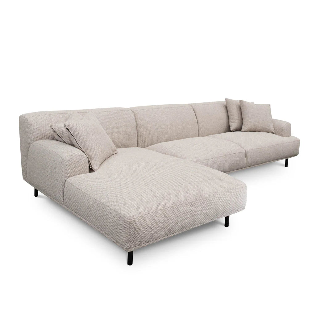 Justin 3 Seater Left Chaise Sofa - Sterling Sand