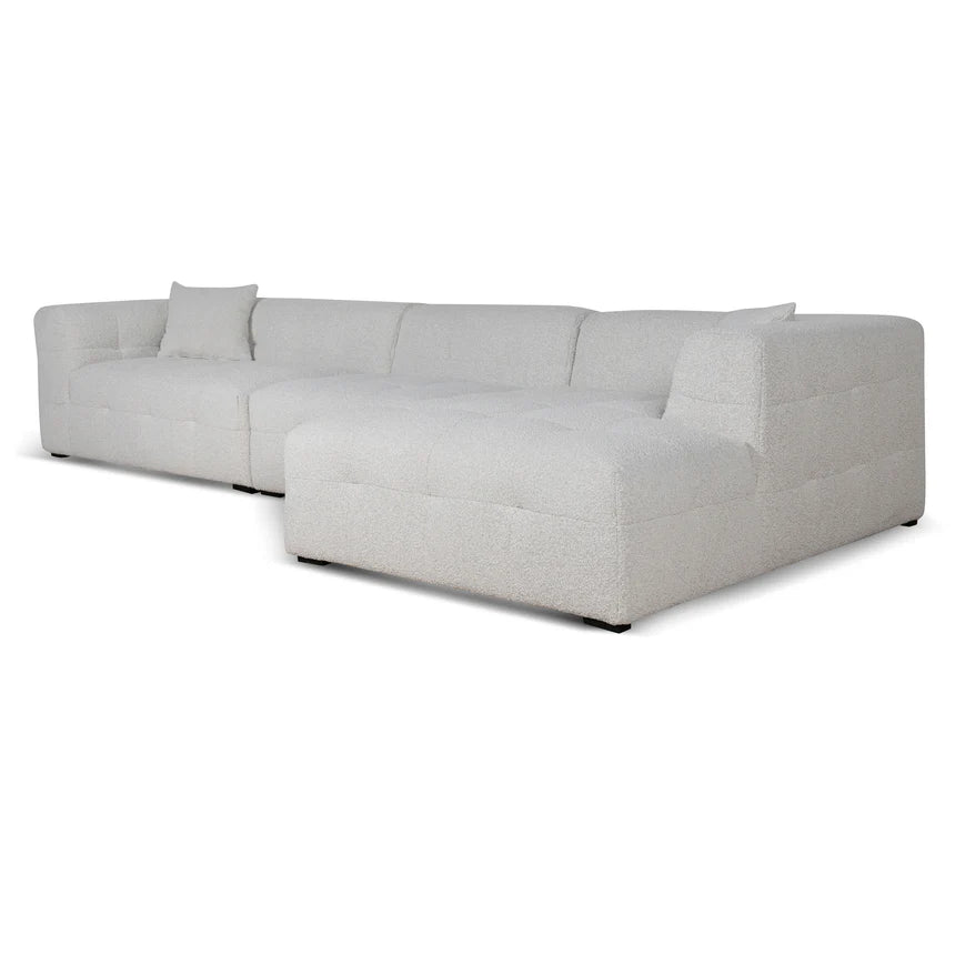 Clara 4 Seater Right Chaise Sofa - Pearl Boucle