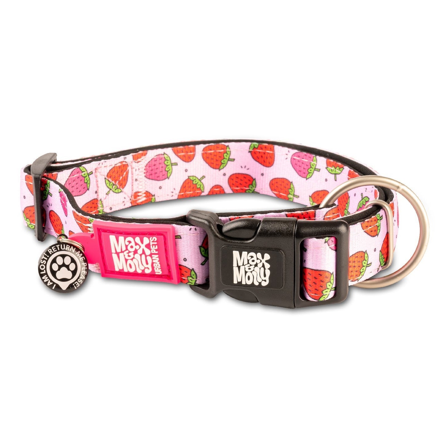 Max & Molly Smart ID Dog Collar - Strawberries