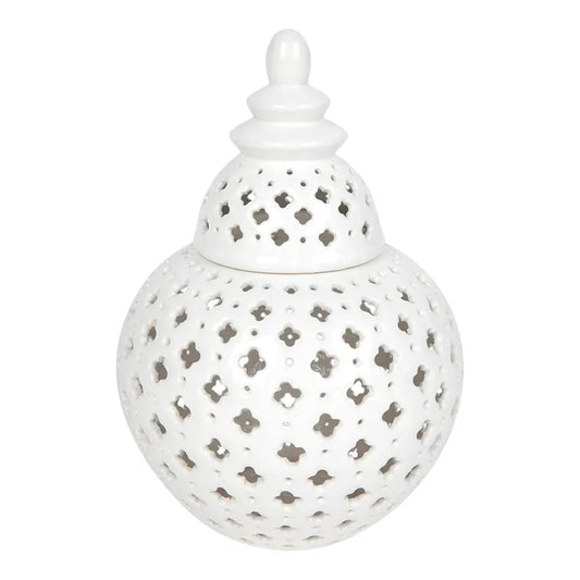 Miccah Temple Jar White Medium