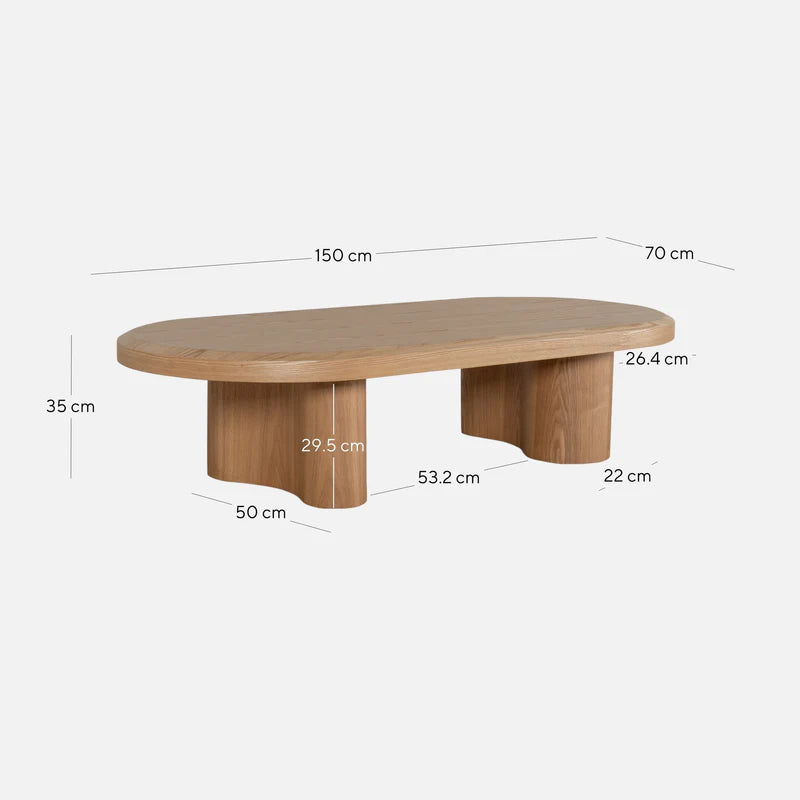 ZenNordic Black Coffee Table - Natural