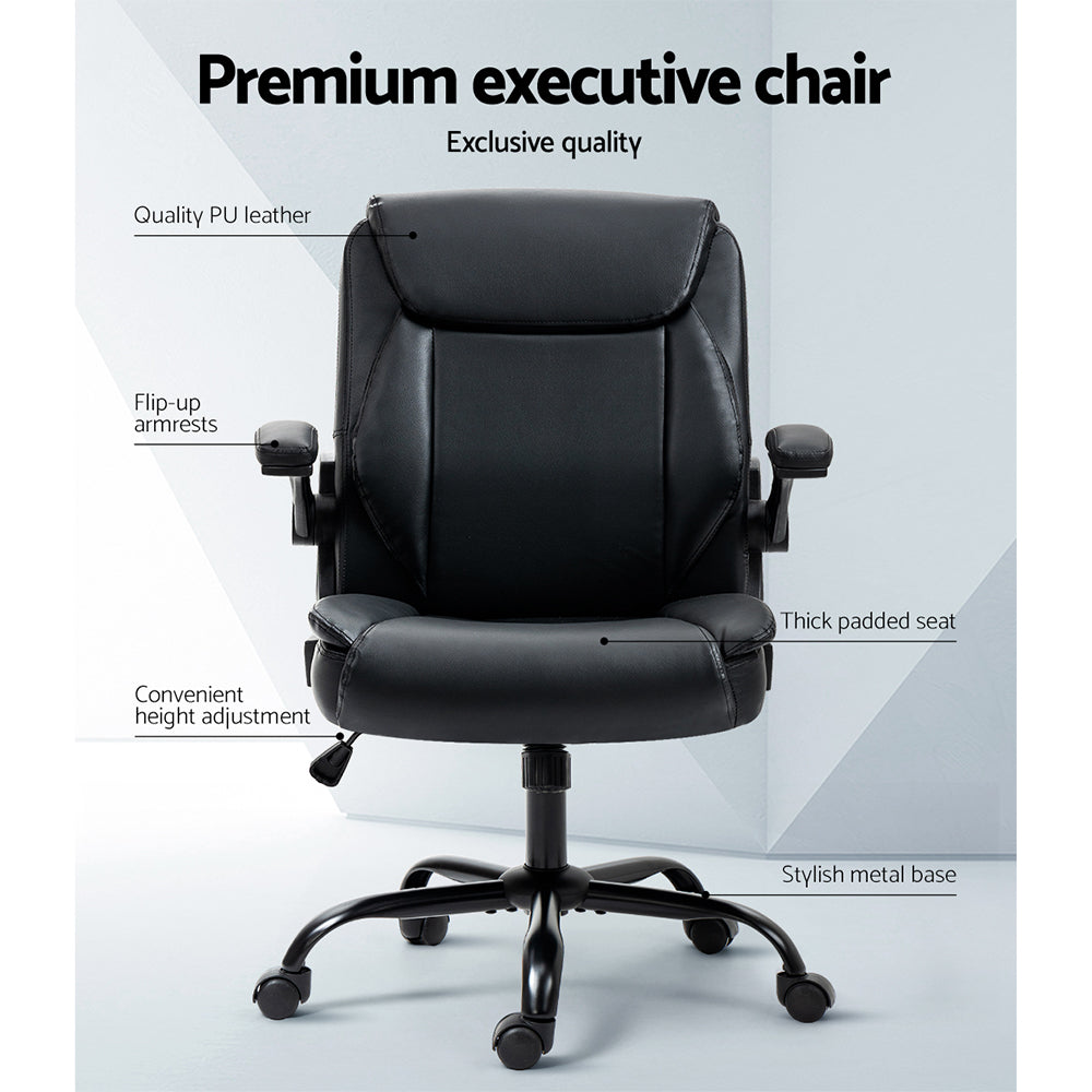 Henry Mid Back Executive Office Chair - Black