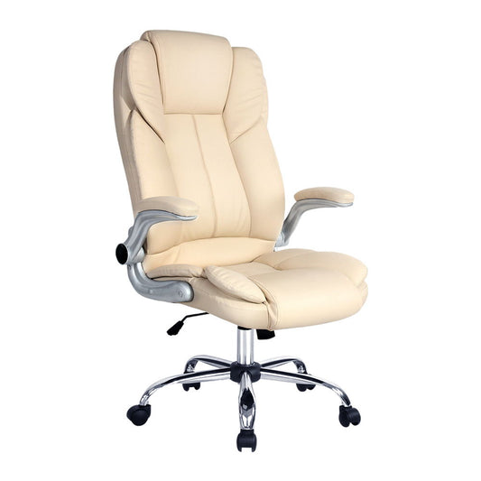 Arturro Leather Executive Office Chair - Beige