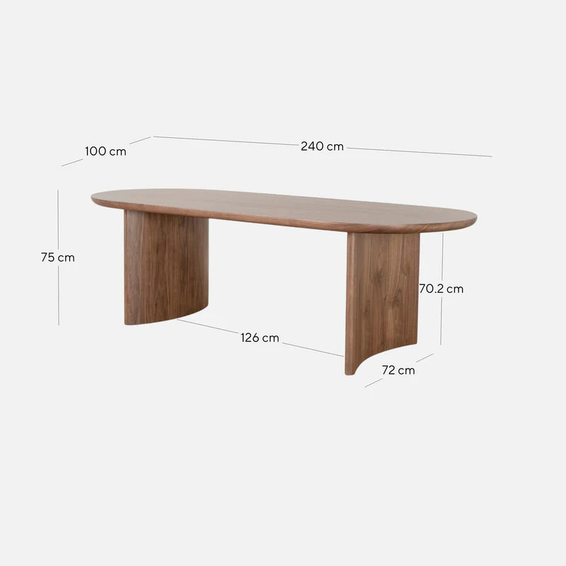 Oliver 2.4m Dining Table - Walnut