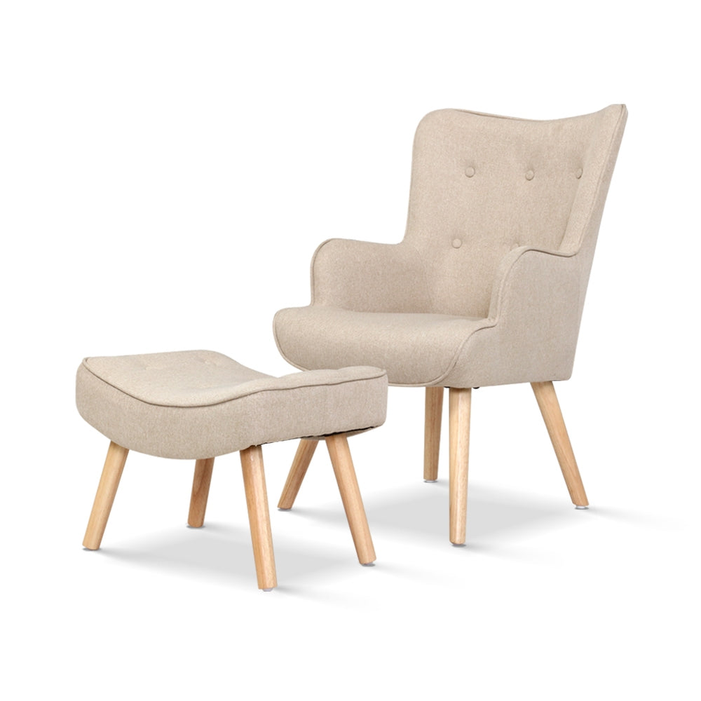 Smogen Armchair with Ottoman - Beige