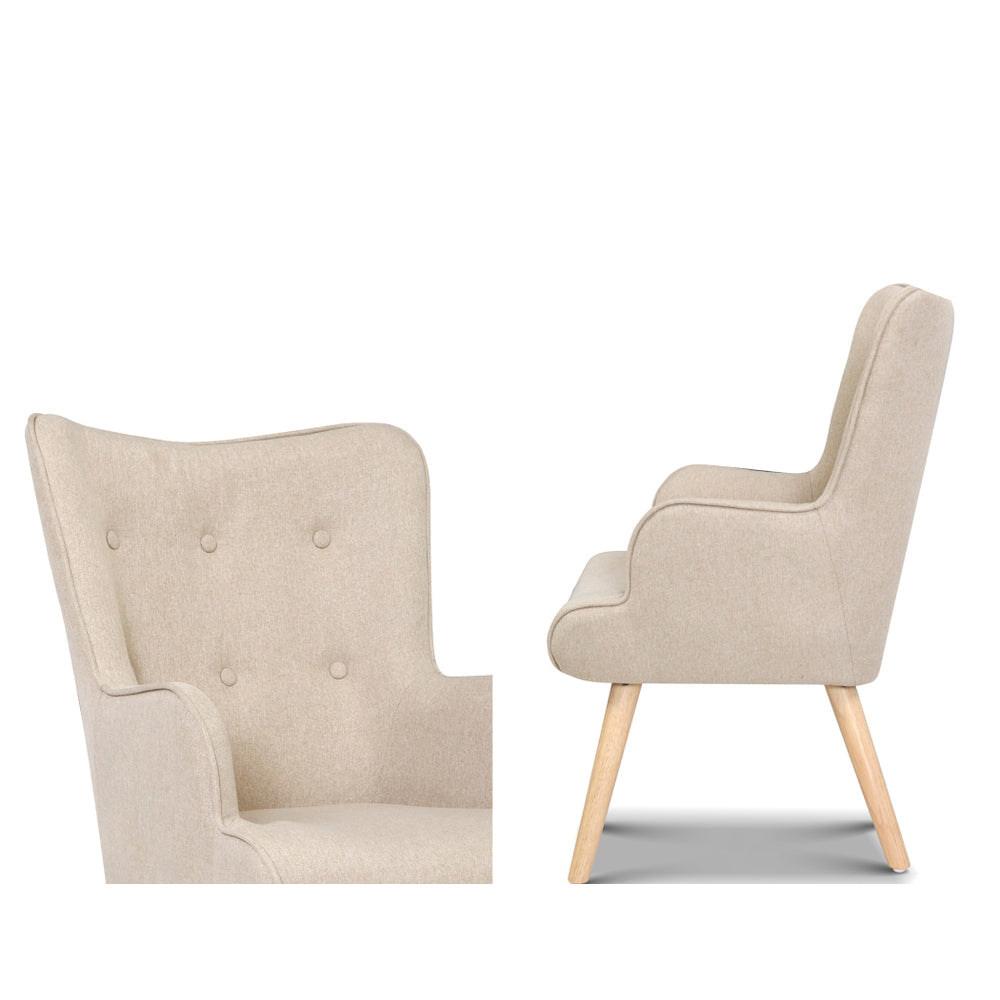 Smogen Armchair with Ottoman - Beige