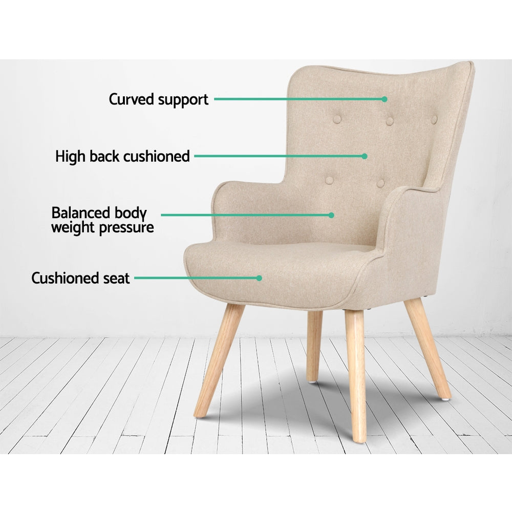 Smogen Armchair with Ottoman - Beige