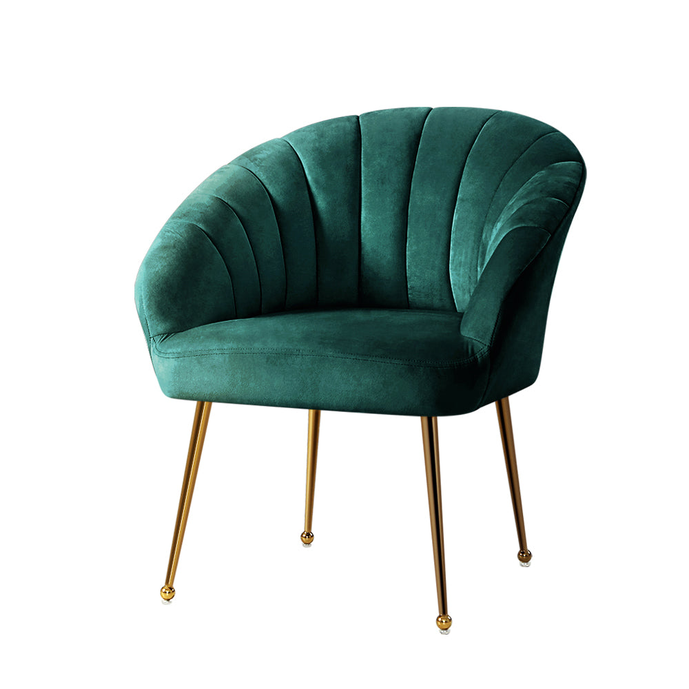 Eloise Accent Velvet Armchair - Green