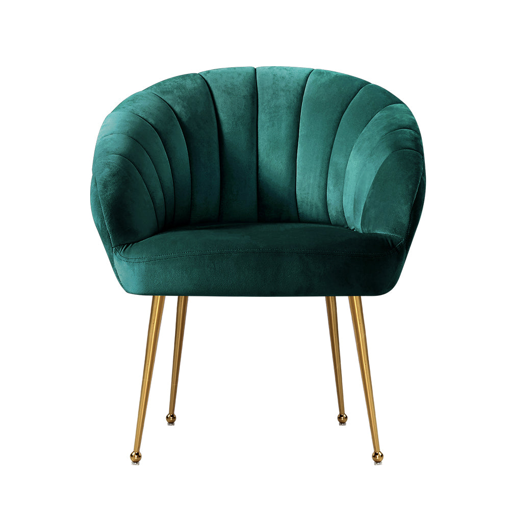 Eloise Accent Velvet Armchair - Green