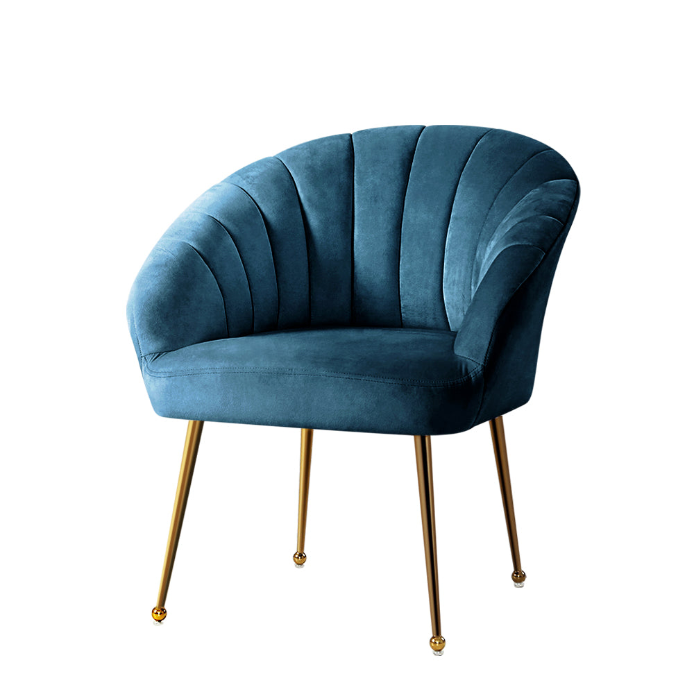 Eloise Accent Velvet Armchair - Blue