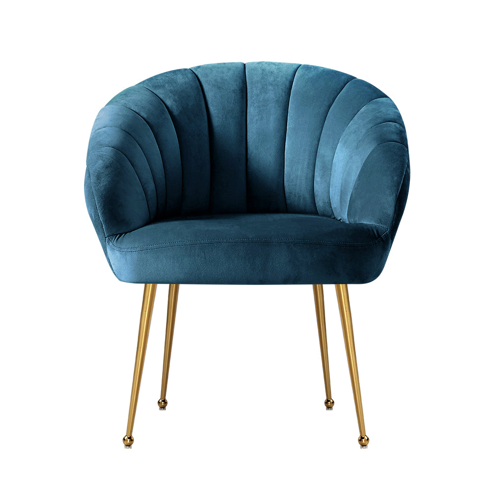 Eloise Accent Velvet Armchair - Blue