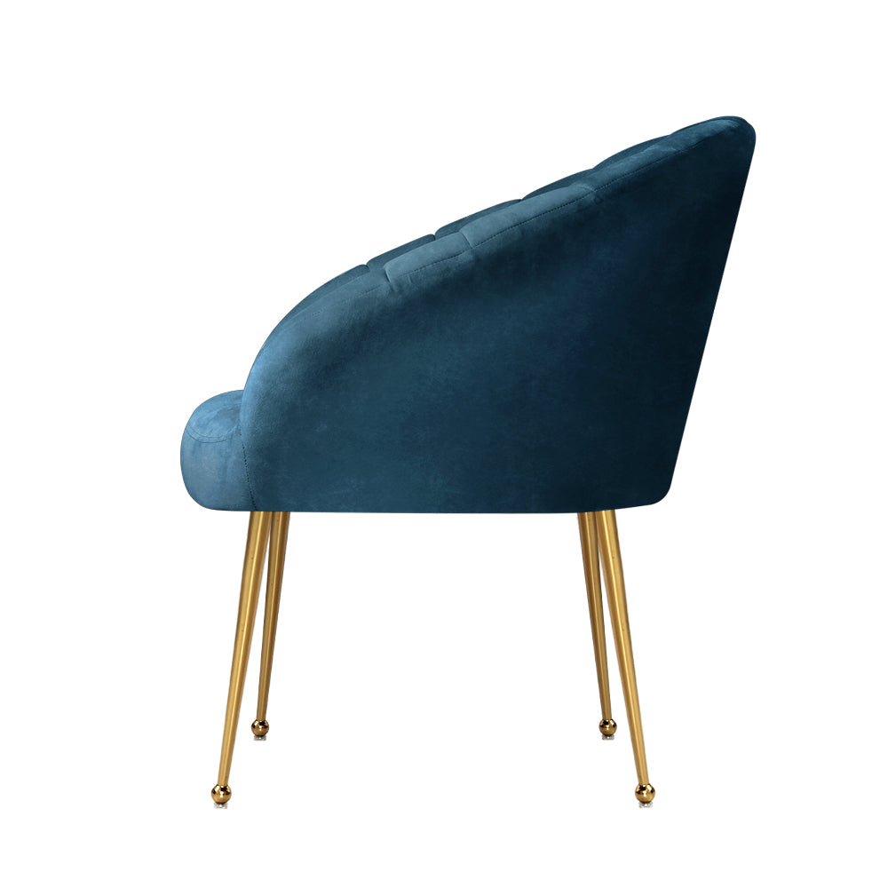 Eloise Accent Velvet Armchair - Blue