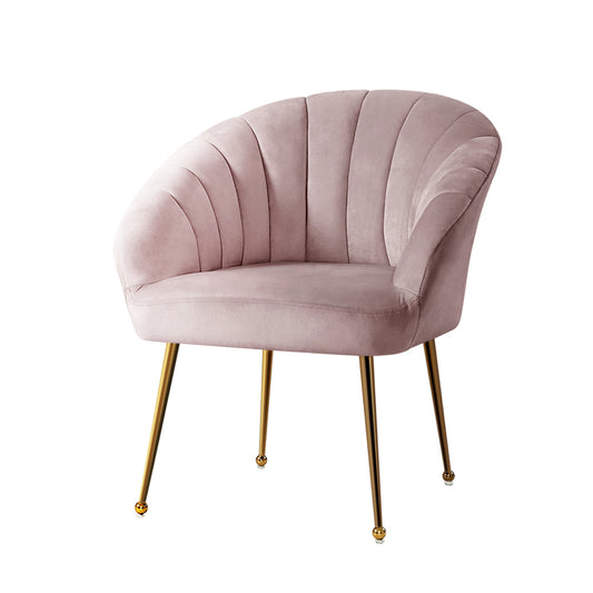 Eloise Accent Velvet Armchair - Pink