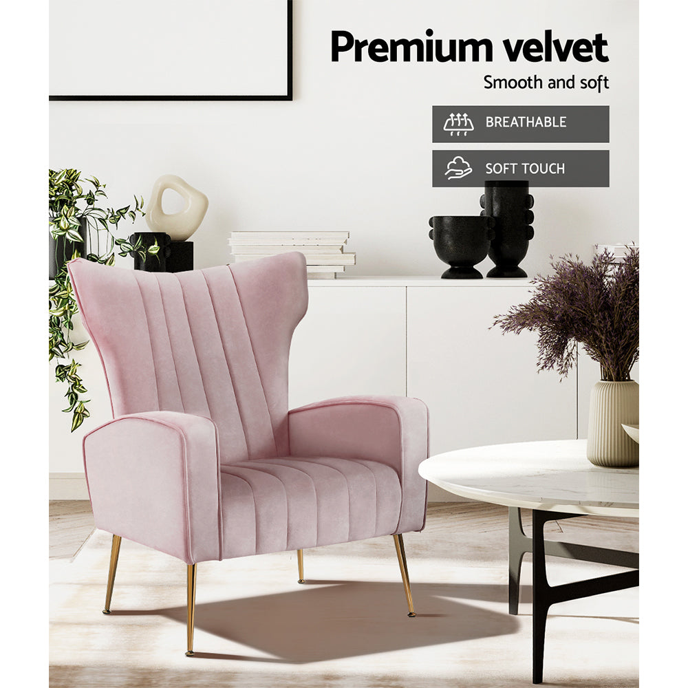 Kate Accent Velvet Armchair -