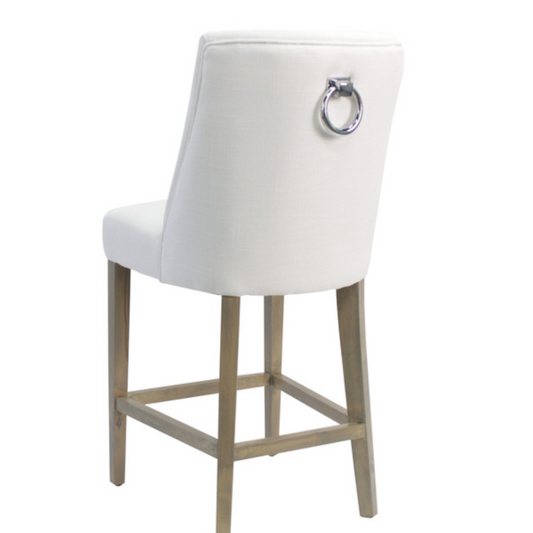 Ophelia Barstool White with chrome ring