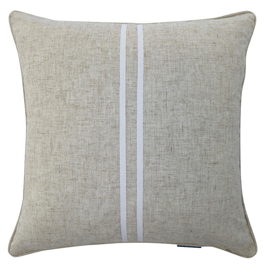 BISCAY Twin Stripe Linen and White Cushion Cover