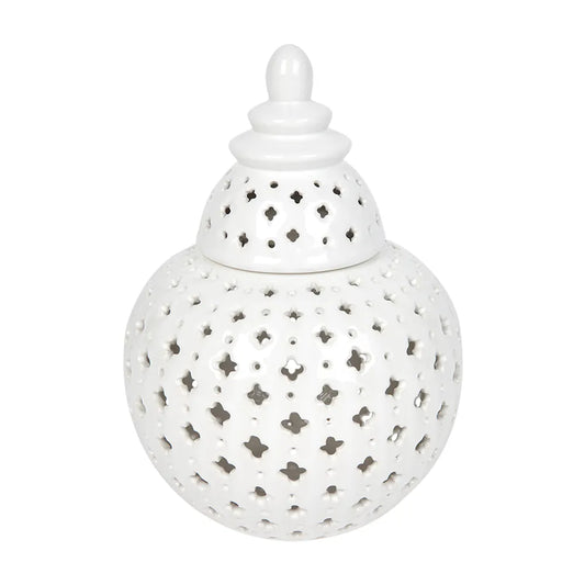 Miccah Temple Jar White Small